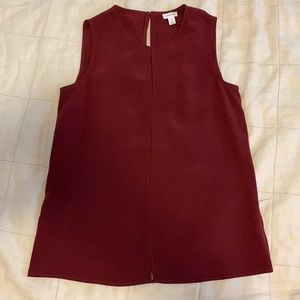 Cuyana XS Silk Sleeveless Top in Cranberry/Magenta